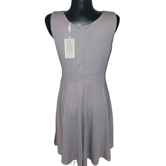 Grace Karin Sleeveless Faux Wrap A-line Grey Dress Sz.L - Picture 5 of 5